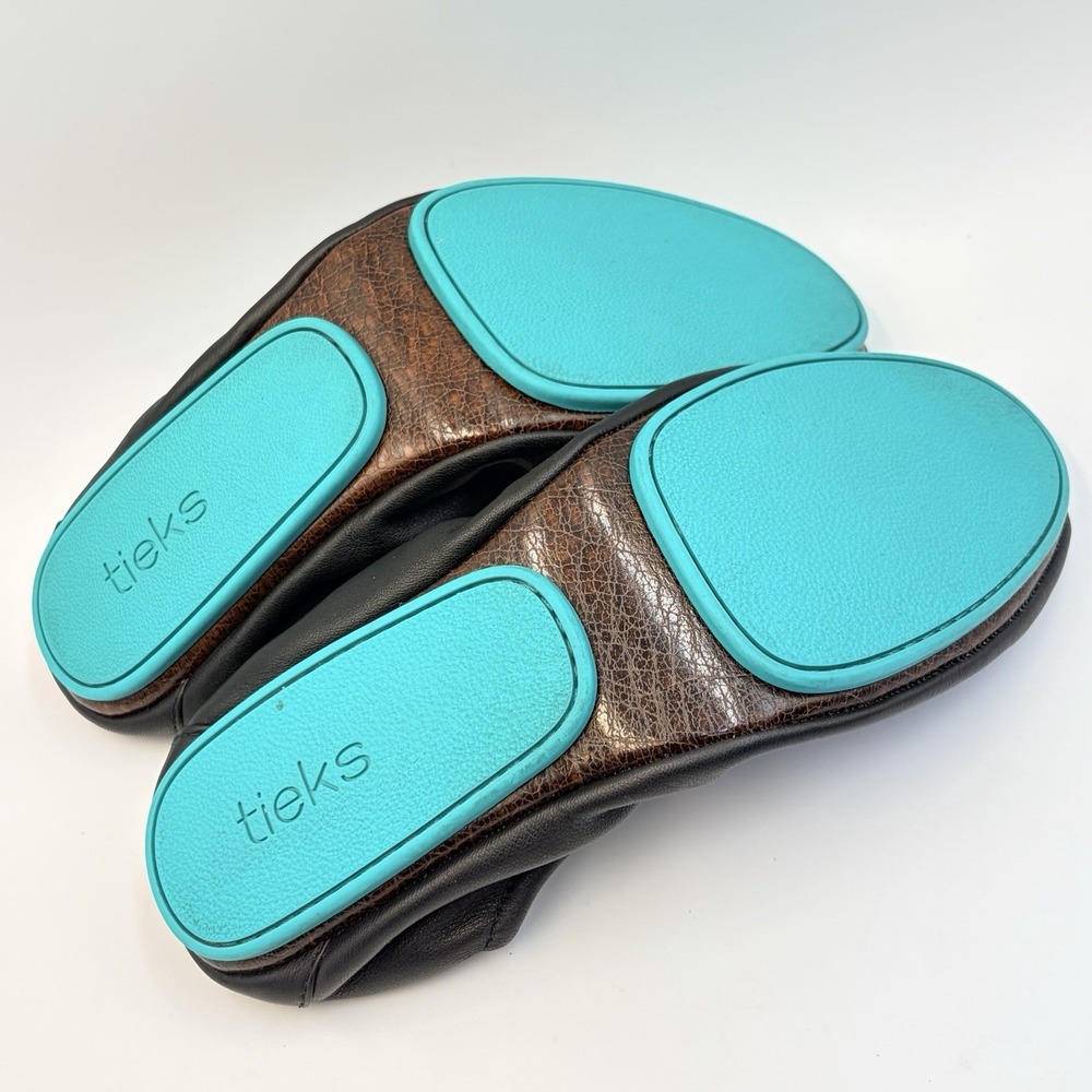 Tieks by Gavrieli Matte Black Leather Foldable Ballet Flats Womens Size 8 - Picture 5 of 7